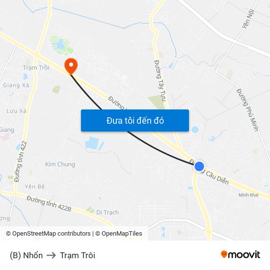 (B) Nhổn to Trạm Trôi map