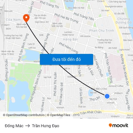 Đống Mác to Trần Hưng Đạo map