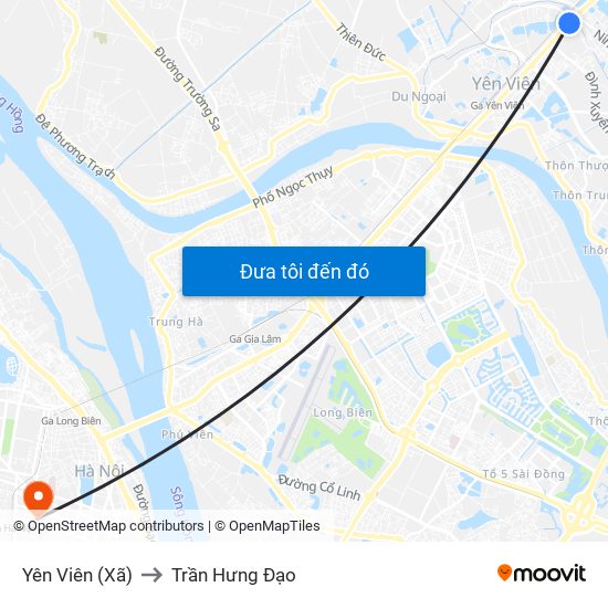 Yên Viên (Xã) to Trần Hưng Đạo map