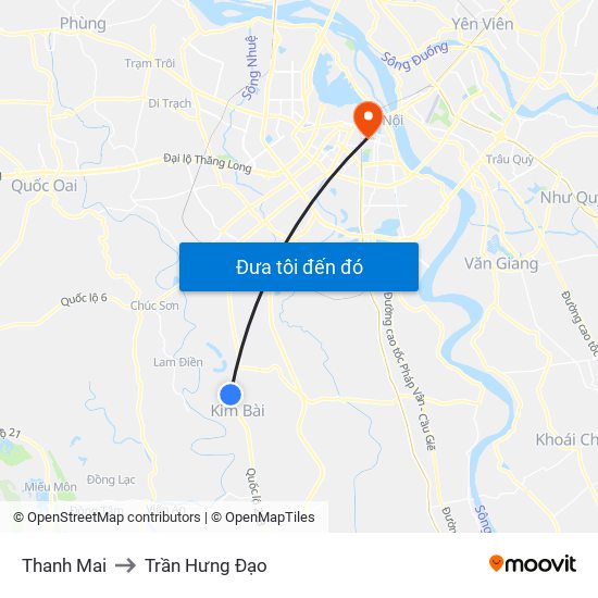 Thanh Mai to Trần Hưng Đạo map