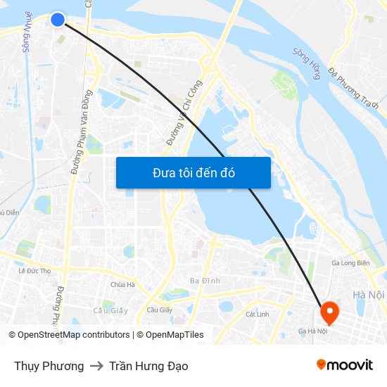 Thụy Phương to Trần Hưng Đạo map