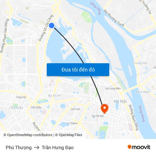 Phú Thượng to Trần Hưng Đạo map