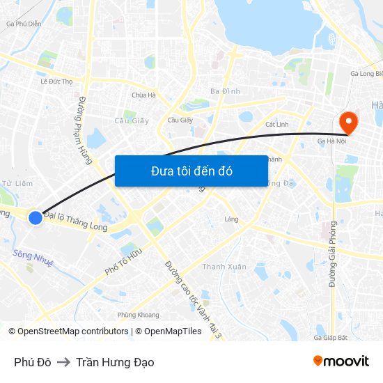 Phú Đô to Trần Hưng Đạo map