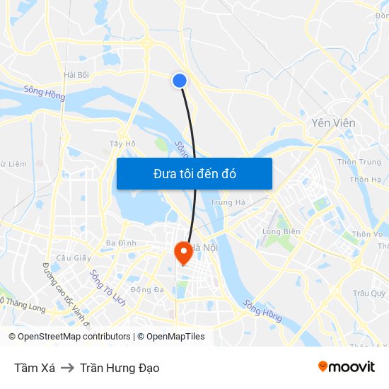Tầm Xá to Trần Hưng Đạo map