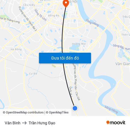 Văn Bình to Trần Hưng Đạo map