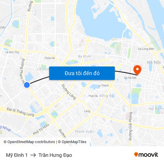 Mỹ Đình 1 to Trần Hưng Đạo map