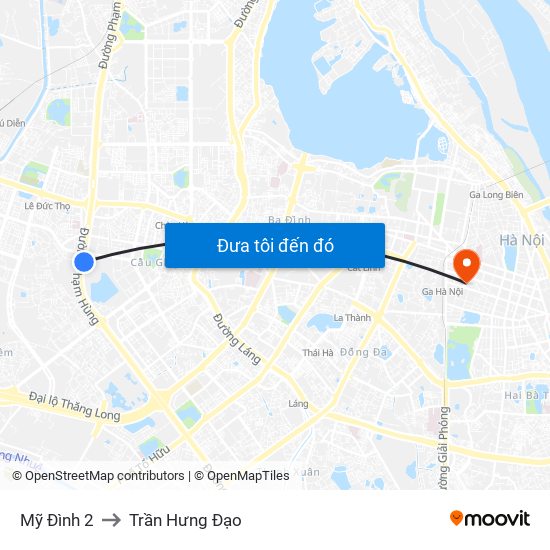 Mỹ Đình 2 to Trần Hưng Đạo map