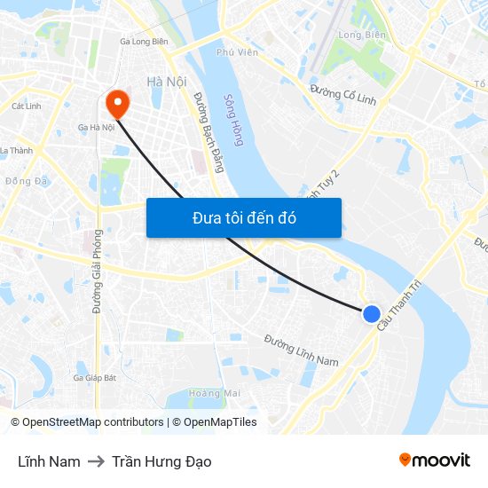 Lĩnh Nam to Trần Hưng Đạo map