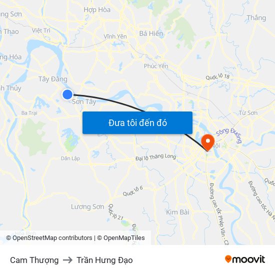 Cam Thượng to Trần Hưng Đạo map