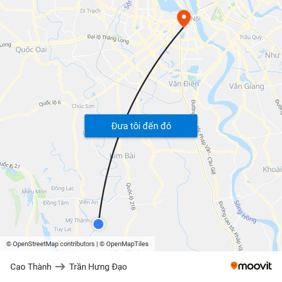 Cao Thành to Trần Hưng Đạo map