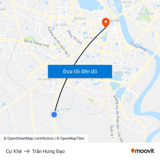 Cự Khê to Trần Hưng Đạo map