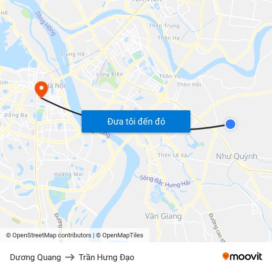 Dương Quang to Trần Hưng Đạo map