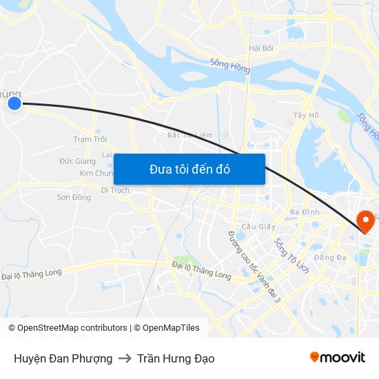 Huyện Đan Phượng to Trần Hưng Đạo map