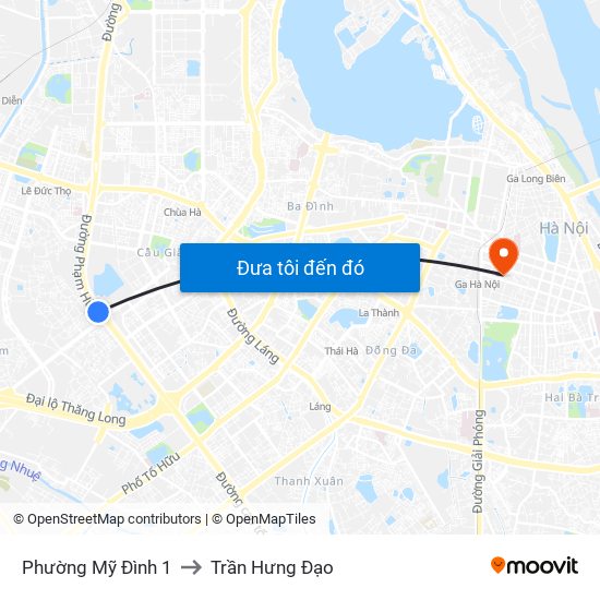 Phường Mỹ Đình 1 to Trần Hưng Đạo map