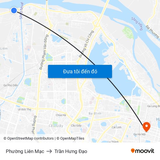 Phường Liên Mạc to Trần Hưng Đạo map