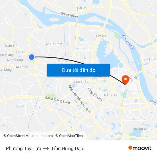 Phường Tây Tựu to Trần Hưng Đạo map