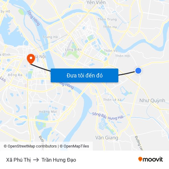 Xã Phú Thị to Trần Hưng Đạo map