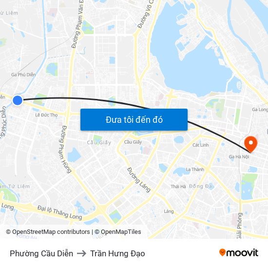 Phường Cầu Diễn to Trần Hưng Đạo map
