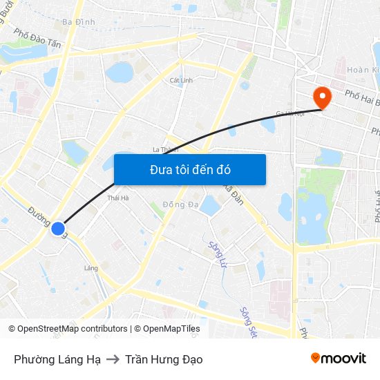 Phường Láng Hạ to Trần Hưng Đạo map