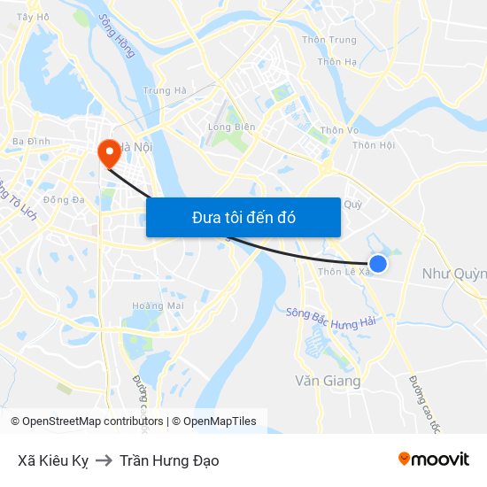 Xã Kiêu Kỵ to Trần Hưng Đạo map