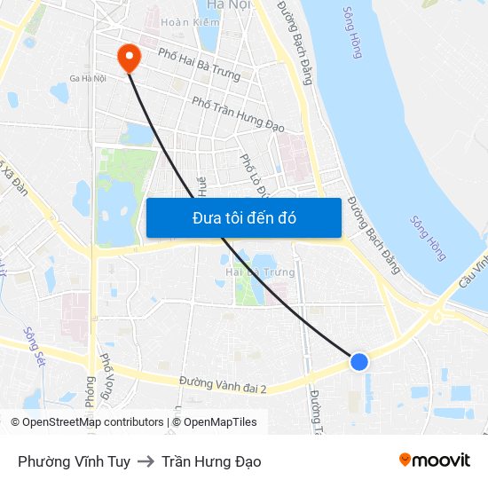 Phường Vĩnh Tuy to Trần Hưng Đạo map