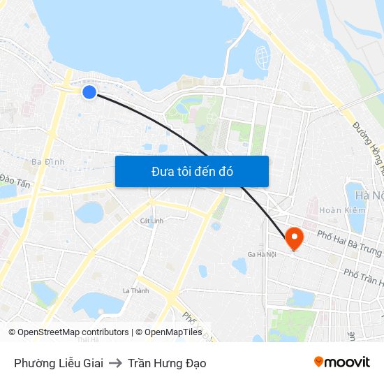 Phường Liễu Giai to Trần Hưng Đạo map