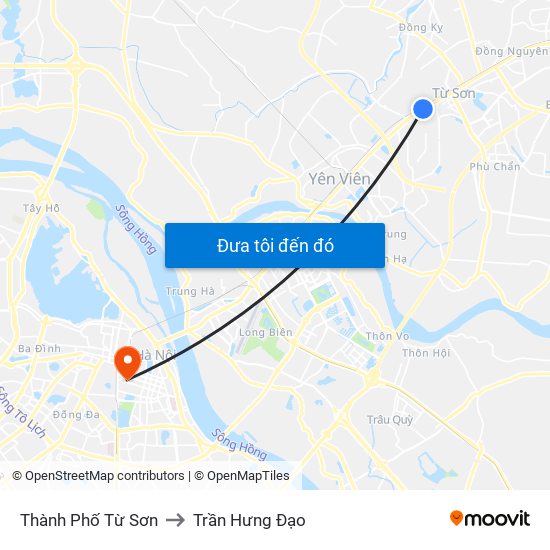 Thành Phố Từ Sơn to Trần Hưng Đạo map