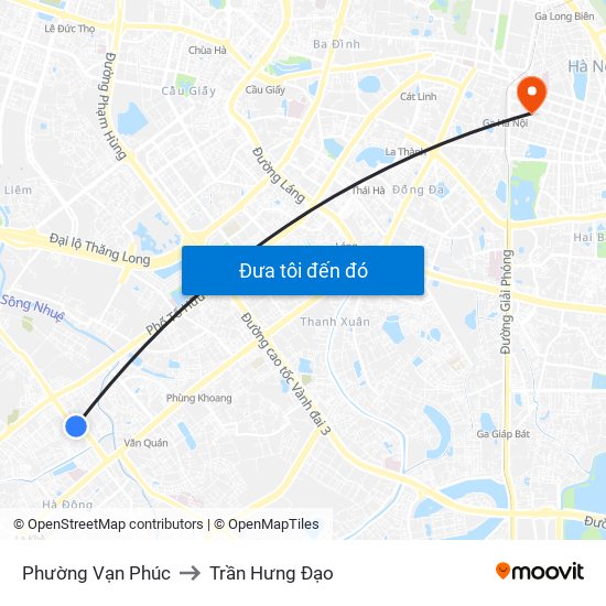 Phường Vạn Phúc to Trần Hưng Đạo map