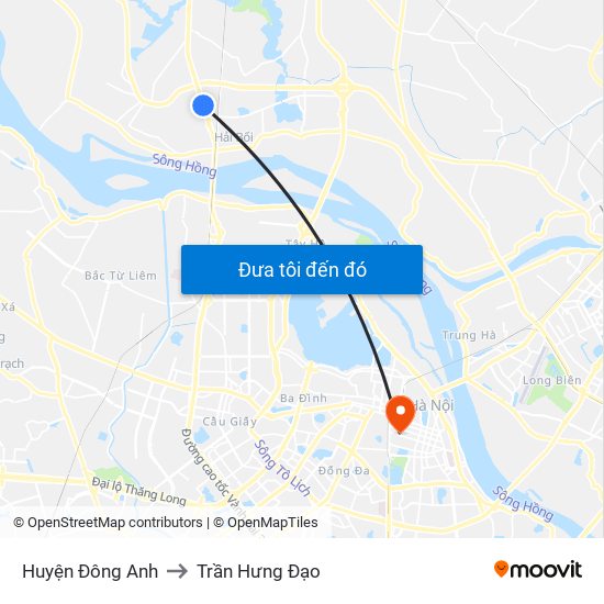 Huyện Đông Anh to Trần Hưng Đạo map