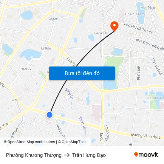 Phường Khương Thượng to Trần Hưng Đạo map