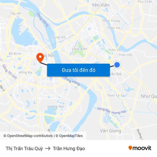 Thị Trấn Trâu Quỳ to Trần Hưng Đạo map