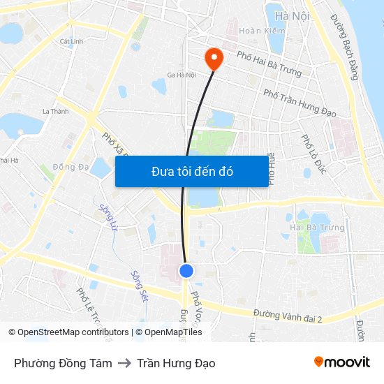 Phường Đồng Tâm to Trần Hưng Đạo map