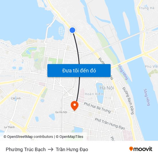 Phường Trúc Bạch to Trần Hưng Đạo map