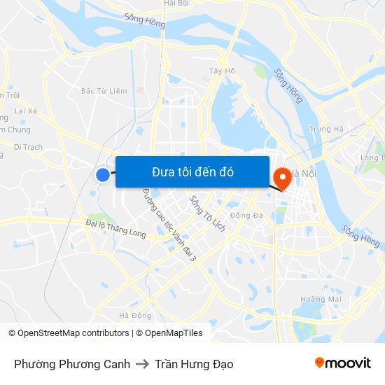 Phường Phương Canh to Trần Hưng Đạo map