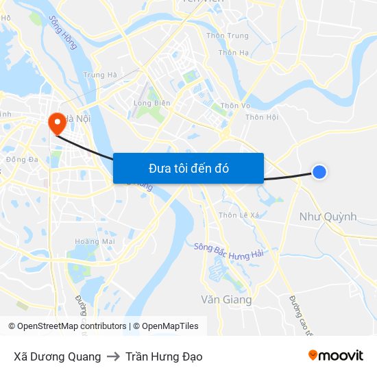 Xã Dương Quang to Trần Hưng Đạo map