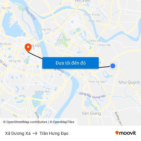 Xã Dương Xá to Trần Hưng Đạo map