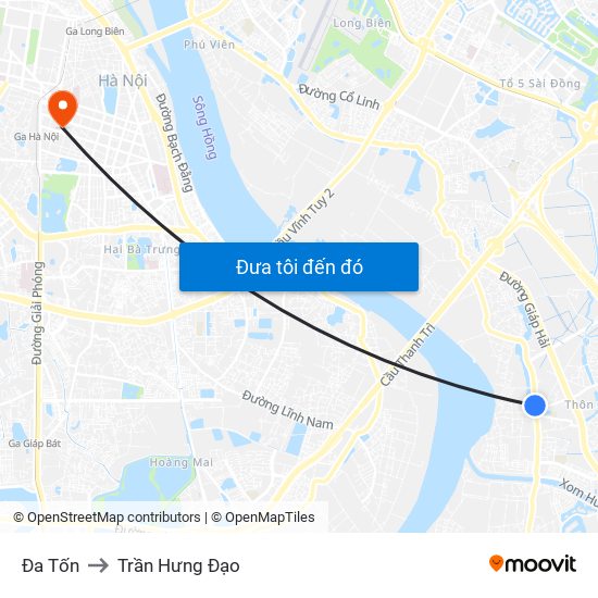 Đa Tốn to Trần Hưng Đạo map