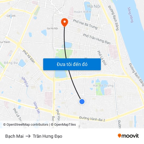 Bạch Mai to Trần Hưng Đạo map