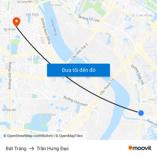 Bát Tràng to Trần Hưng Đạo map