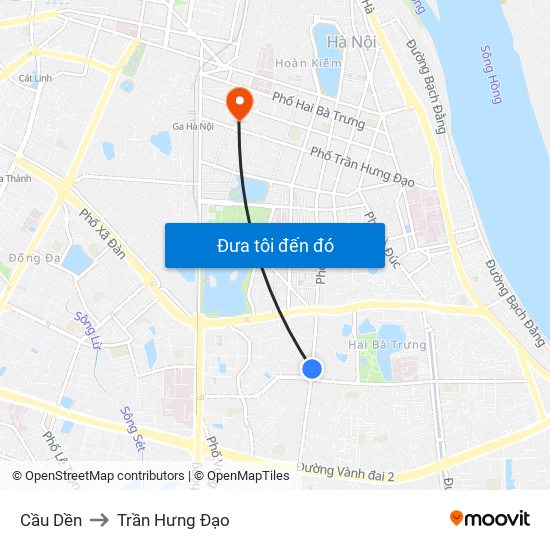 Cầu Dền to Trần Hưng Đạo map