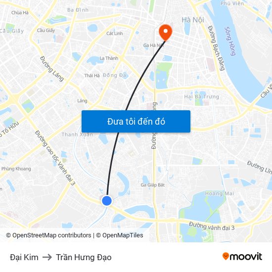 Đại Kim to Trần Hưng Đạo map