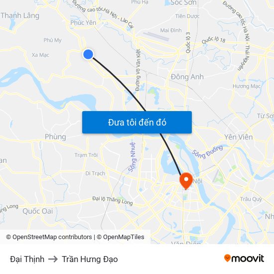 Đại Thịnh to Trần Hưng Đạo map