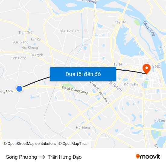 Song Phương to Trần Hưng Đạo map