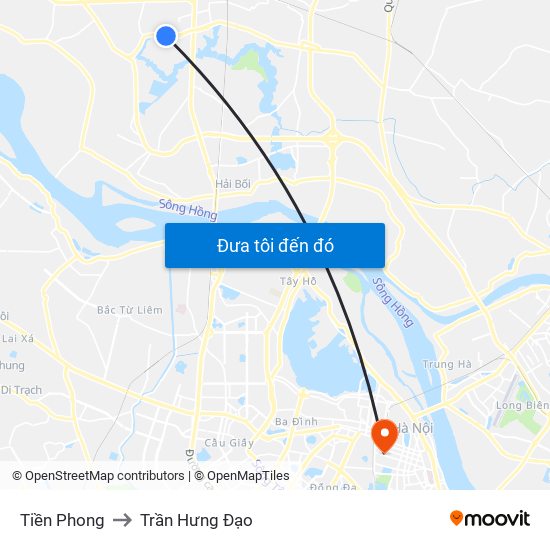 Tiền Phong to Trần Hưng Đạo map