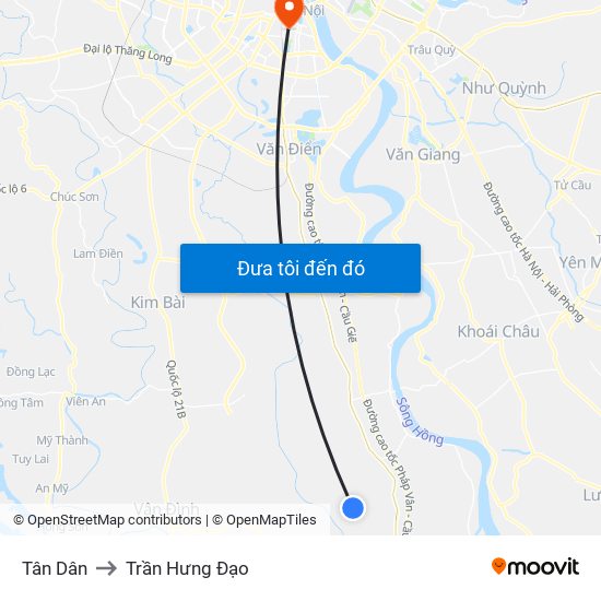 Tân Dân to Trần Hưng Đạo map