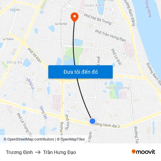 Trương Định to Trần Hưng Đạo map