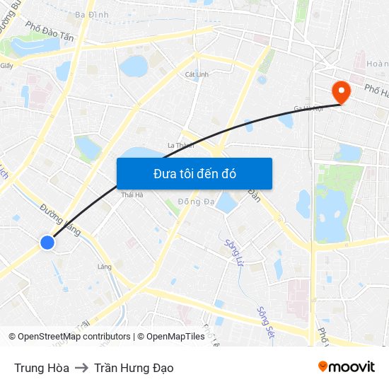 Trung Hòa to Trần Hưng Đạo map