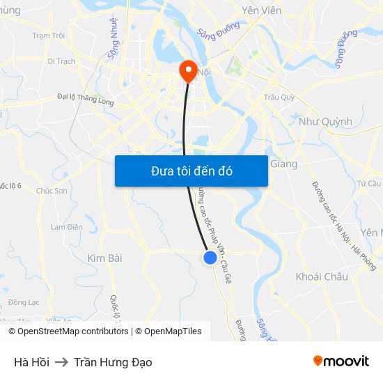 Hà Hồi to Trần Hưng Đạo map