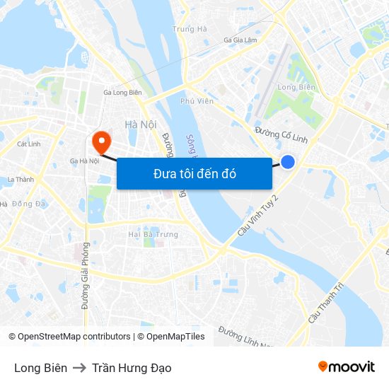 Long Biên to Trần Hưng Đạo map
