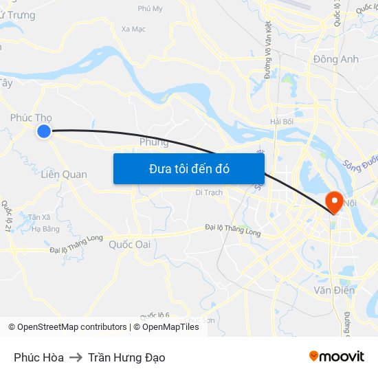 Phúc Hòa to Trần Hưng Đạo map